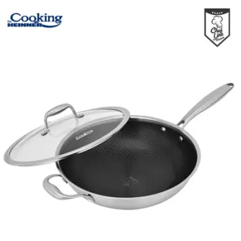 Tigan Wok Heinner Cooking, 4.5L, 30 cm, çelik inox, argjendtë