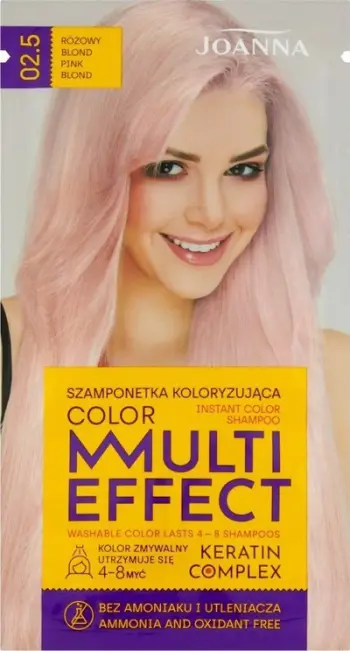 Shampo ngjyruese për flokë Joanna Multi Effect Keratin Complex 02.5 Pink Blonde, 35 g
