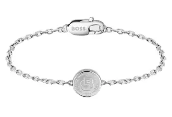 Byzylyk unisex Hugo Boss Double B 1580763M, i argjendtë