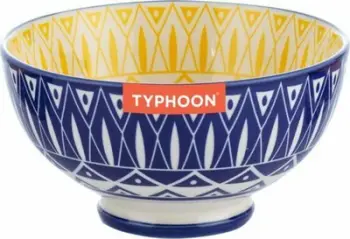 Kase qeramike Typhoon World Foods Tunis, 15cm, stoneware, blu e verdhë
