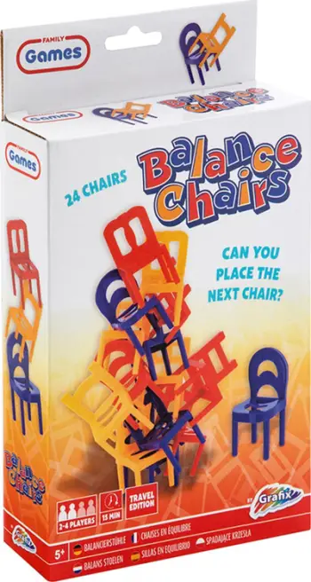 Lojë tavoline Grafix Balance Chairs Pocket Edition, 24 karrige, për 2-4 lojtarë, shumëngjyrëshe