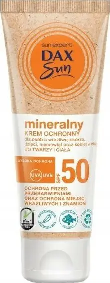 Krem mbrojtës dielli Dax Sun Mineral Protective, SPF 50, 75 ml, i bardhë