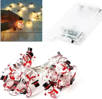 Drita dekorative DA69A Snowman, 20 LED, me bateri AA, dritë e bardhë