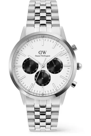 Orë dore Daniel Wellington Iconic 42 Panda Silver DW00100872, unisex, e argjendtë