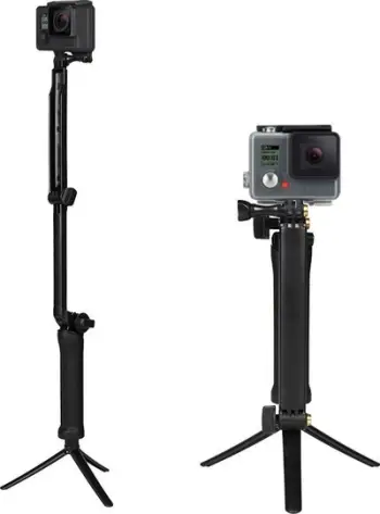 Selfie stick me tripod, 3 në 1, me mbajtës për kamerë, i zi