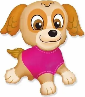 Balon Flexmetal Jumbo Puppy Dog, formë qenushi, me bluzë rozë