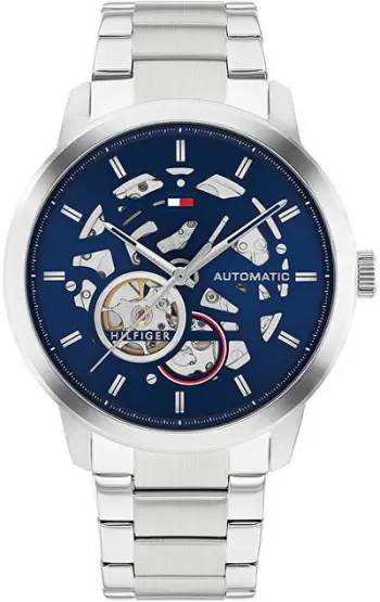 Orë dore për meshkuj Tommy Hilfiger Henry Automatic 1710661, e argjendtë