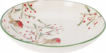 Pjatë e thellë qeramike Home Styling Collection Christmas, 30cm, dekor festive, shumëngjyrëshe