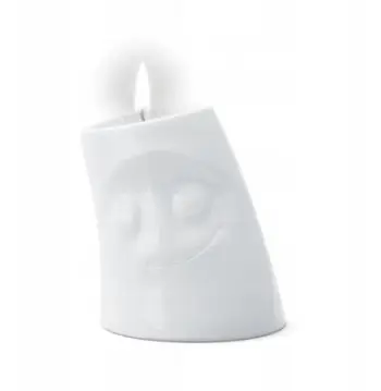 Mbajtëse qiriri FIFTYEIGHT Tassen Candle Cuddler Cozy Face, porcelan, e vogël, e bardhë