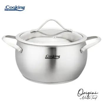Tengere Heinner Origini by Chef Nicolai Tand, 2.5L, 18x10 cm, çelik inox me kapak xhami, argjendtë