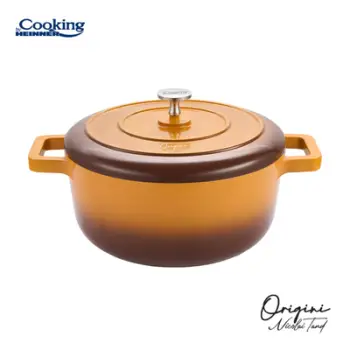 Tenxhere me kapak Heinner ORIGINI by Chef Nicolai Tand, 3.9L, 24x12cm, alumini qeramik, portokalli gri