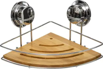 Raft këndor për banjo 5five Venterra, bambu dhe metal, montim me kupa thithëse, ngjyrë natyrale