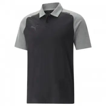 Bluzë polo Puma TeamCUP Casuals, pambuk poliester, madhësia XXL, e zezë gri
