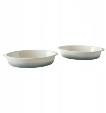 Set pjatash furre Alpina Oval, 2 copë, stoneware, argjendtë