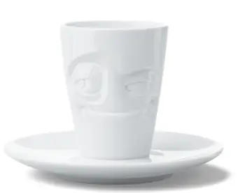 Filxhan espresso FIFTYEIGHT Tassen Impish Face, 80ml, porcelan, i bardhë