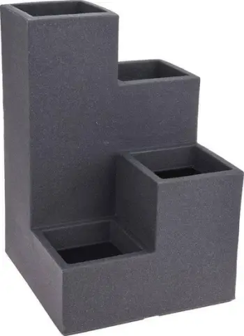 Stendë lulesh Garden, 4 nivele, plastikë rezistente, gri