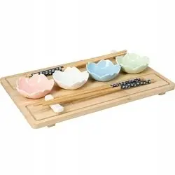 Set sushi EH Excellent Houseware, porcelan, 4 tasë, shumëngjyrësh