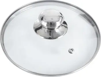 Kapak tenxhere qelqi, buzë çelik inox, valvul avulli, transparent
