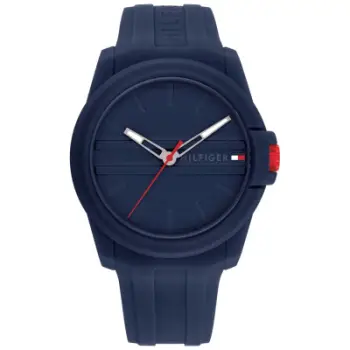 Orë dore meshkujsh Tommy Hilfiger, kronograf, 44mm, blu
