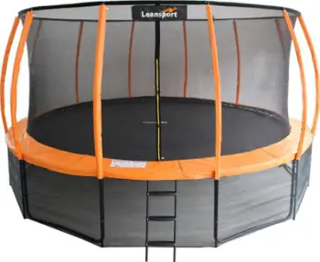 Trampolinë kopshti LeanSport Best 16ft, diametër 4.9m, me rrjetë sigurie, portokalli