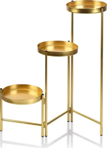 Mbajtëse bimësh Mondex Swift, 3 nivele, metal, ngjyrë ari