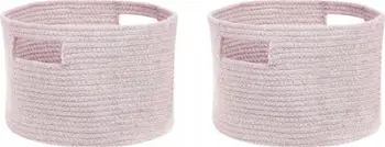 Set shportash Beliani Chiniot, 2 copë, pambuk, 30x20 cm, rozë pastel