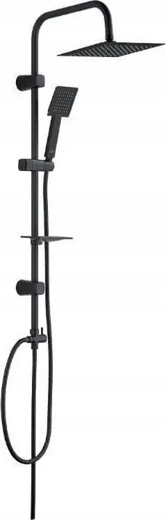 Kolonë dushi Laveo Drop Black, kokë katrore rain shower, sistem kundër gëlqeres, e zezë