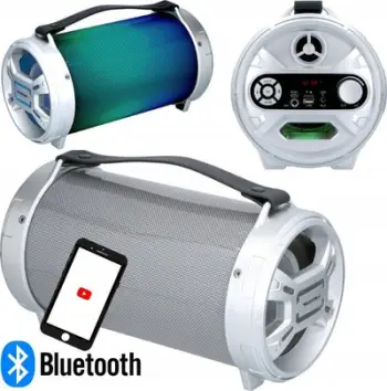 Kaltoparlant portativ Dunlop Bluetooth, 20W, LED RGB, i bardhë
