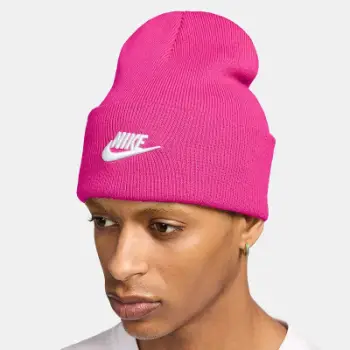 Kape dimri Nike Peak Futura Classic Beanie, një përmasa, rozë, me të bardhë