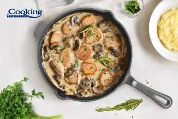Tigan mermeri Heinner Marble Frying Pan, 26 cm, gize e emaluar, gri
