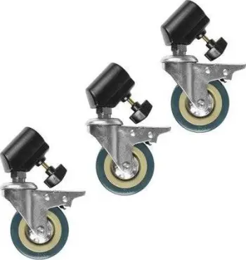 Rrota për stativ ndriçimi GlareOne Wheels, për këmbë 16–22 mm, set