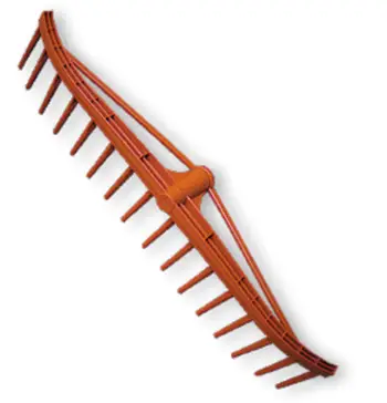 Grepe plastike për bar, 16 dhëmbë, 59 cm, gjysmë rrethore
