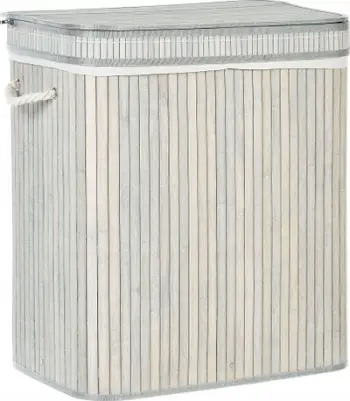 Koshi rrobash Beliani Basket Kalthota, bambu, 60x52x34 cm, gri