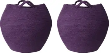 Set shporta dekorative Beliani Panjgur, pambuk, 2 copë, vjollcë