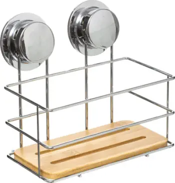 Shportë dushi 5five Venterra, metal dhe bambu, me kupa thithëse, kafe