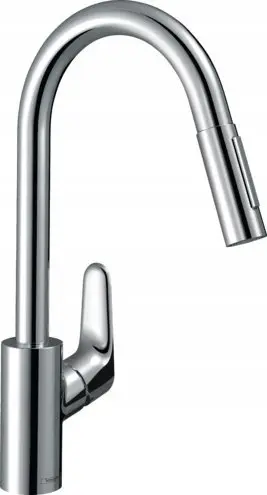 Bateri lavamani Hansgrohe Focus S 31833000, gryka tërheqëse, 2 rryma uji, krom