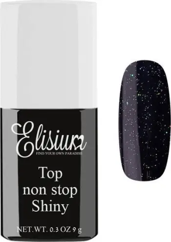 Top coat për manikyr hibrid Elisium Non Stop Shiny, 9g, shkëlqim intensiv, shumëngjyrësh