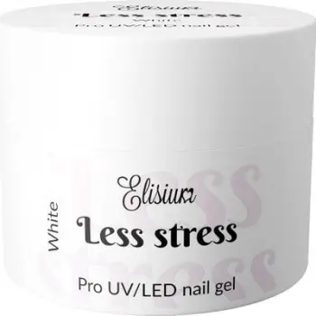 Xhel ndërtues për thonj Elisium Less Stress Builder Gel White, viskozitet mesatar, e bardhë