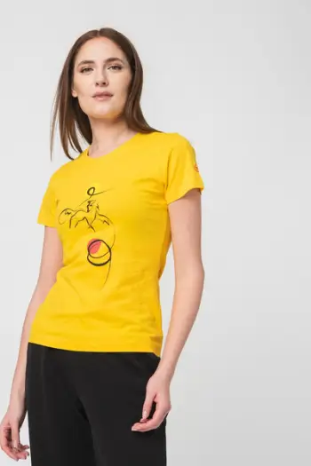 Bluzë T shirt Cal Pegas, casual, madhësia L, e verdhë
