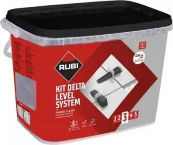 Set nivelimi pllakash Rubi Delta Level System R3956, 100 copë, i kuq
