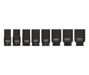 Set koka goditëse Yato YT-1155, 3/4", 22-41mm, 8 copë, të zeza