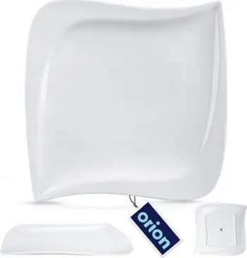 Pjatë porcelani, dizajn modern, e sigurt për mikrovalë, e bardhë