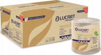 Lecka kuzhine Lucart EcoNatural 2-Ply Towels 155 ID, set 6 rrotulla, ngjyrë natyrale