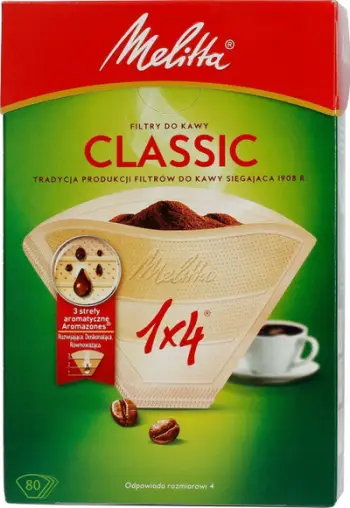 Filtra kafeje Melitta Gourmet Intense, madhësia 1x4, 80 copë, kafe