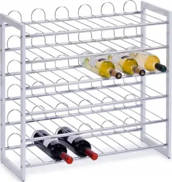 Mbajtës shishesh Zeller Metal Bottle Rack, 6 shishe, metal, i bardhë