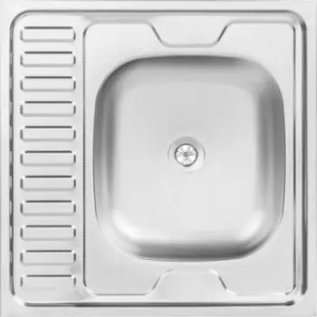Lavabo kuzhine Single Bowl Metal Sink Series 60, çelik inox, montim nga lart, argjendtë