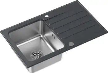 Lavaman kuzhine Quadron KENNETH 111 Fusion GraniteQ, 78 x 48 cm, montim mbi banak, i zi
