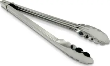 Pinca metali Maestro Metal Grill Tongs, 35 cm, çelik inox, argjendtë