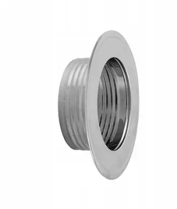 Kapak rozete acid rezistent Inox, 135mm, për tuba oxhaku, argjend