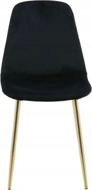 Karrige ngrënieje Hioshop Polar, velvet, këmbë metalike bronzi, e zezë